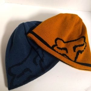 FOX Streamliner Reversible Beanie Navy Blue/Blue and Black/Gold.